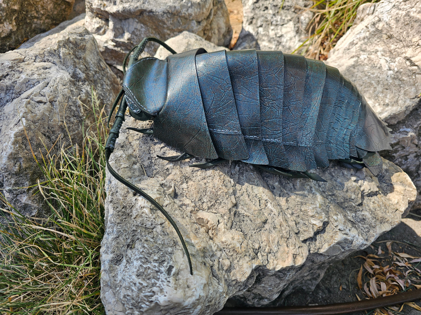Isopod Crustacean Backpack - Dark Emerald Green Leather