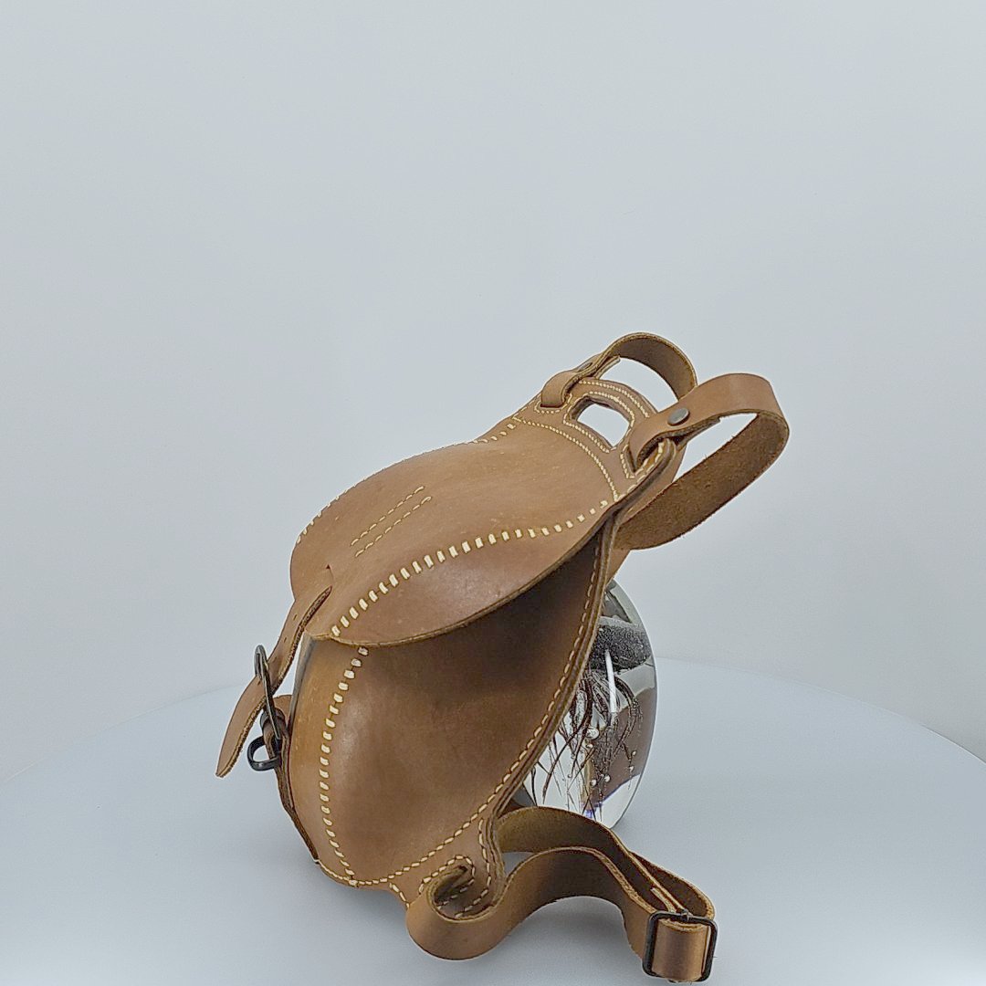 Handmade Leather Backpack - Small - Light Brown