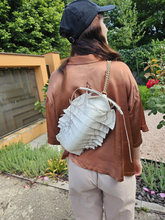 Crustacean Backpack - Light Beige Leather