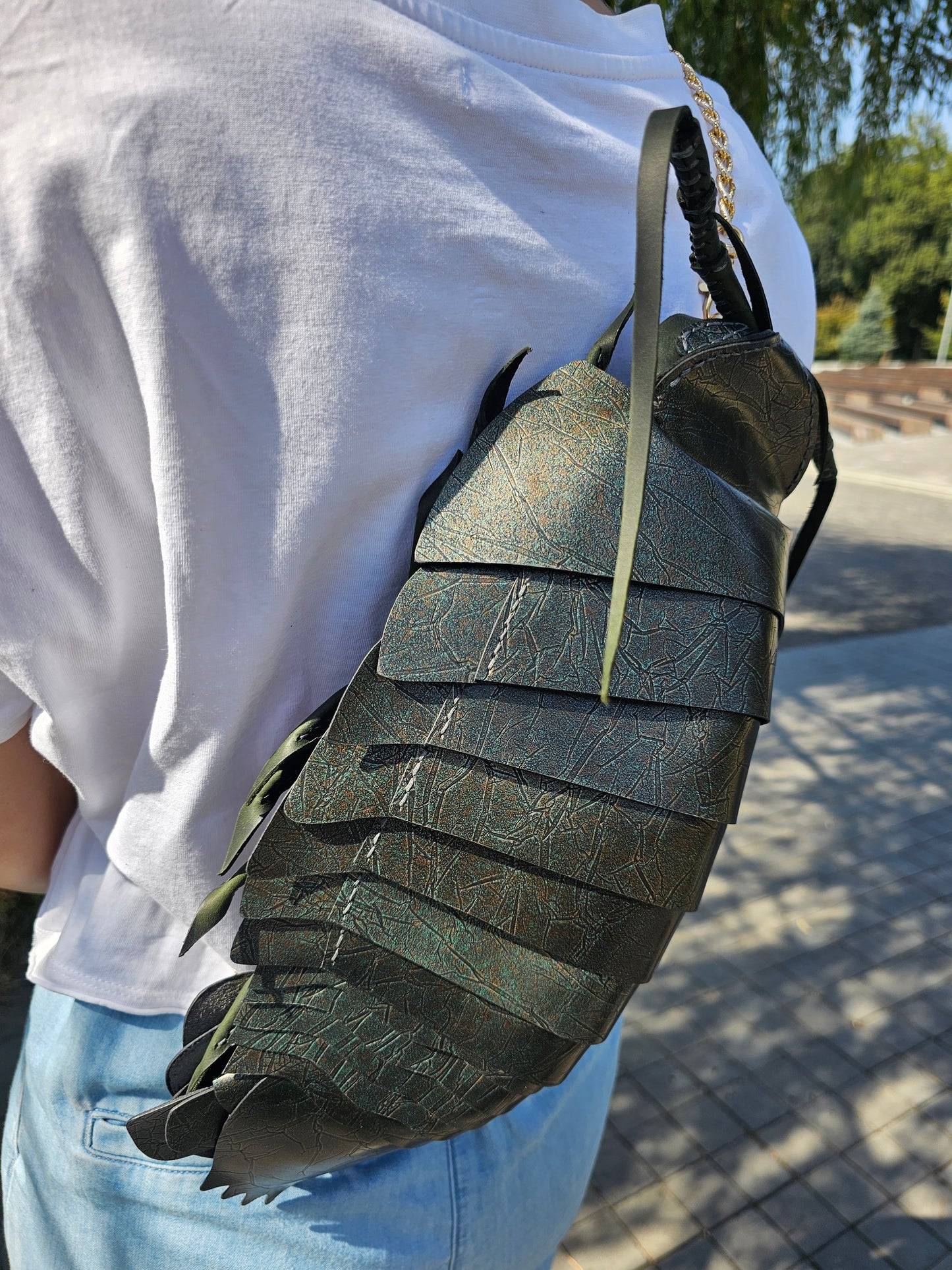 Crustacean Backpack - Dark Emerald Green Leather